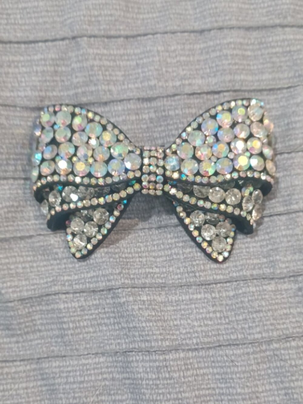 NEW XL Bling Rhinestone Silver / Black Shoe Clip